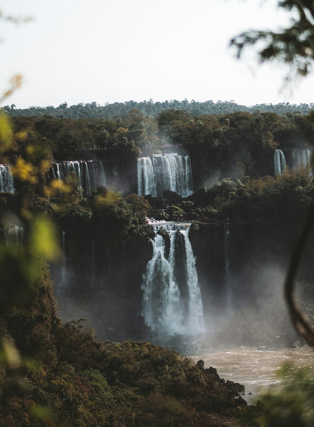 a waterfall in a forest