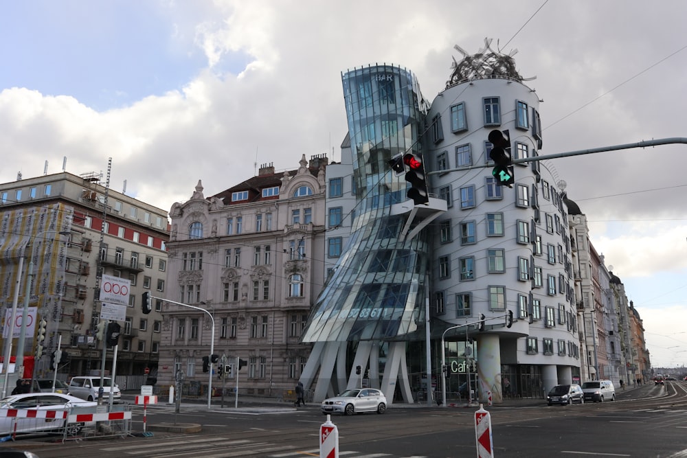 Dancing House with a triangular roof