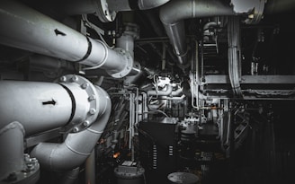 a large machine with pipes