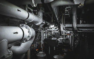 a large machine with pipes