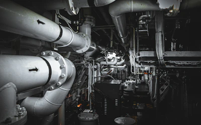 a large machine with pipes