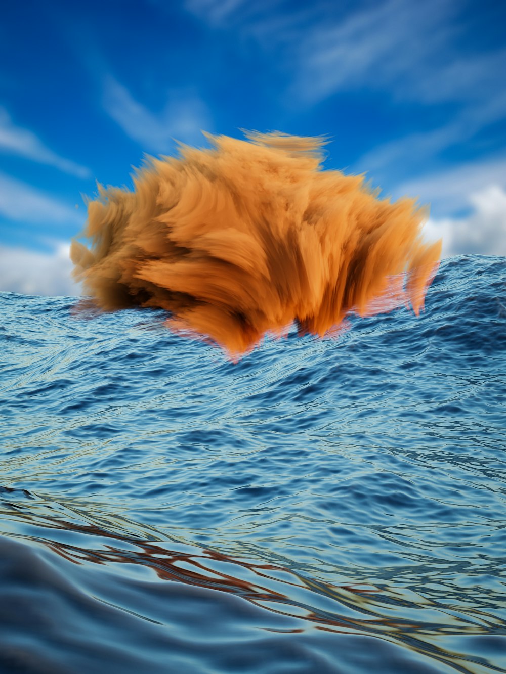 Un perro nadando en el agua