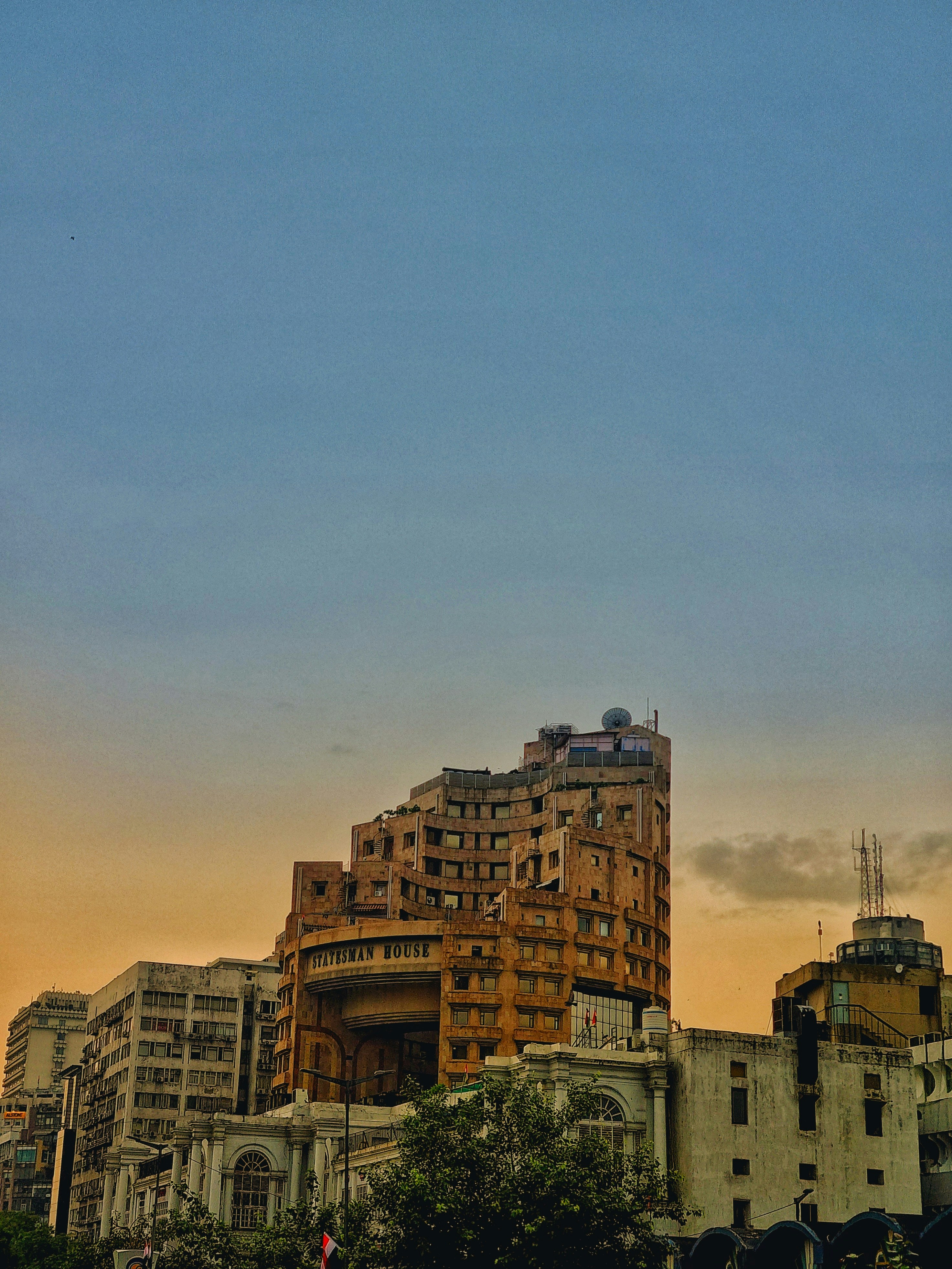 a large building with a tower
