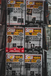 a group of magazines