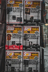 a group of magazines