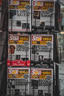 a group of magazines