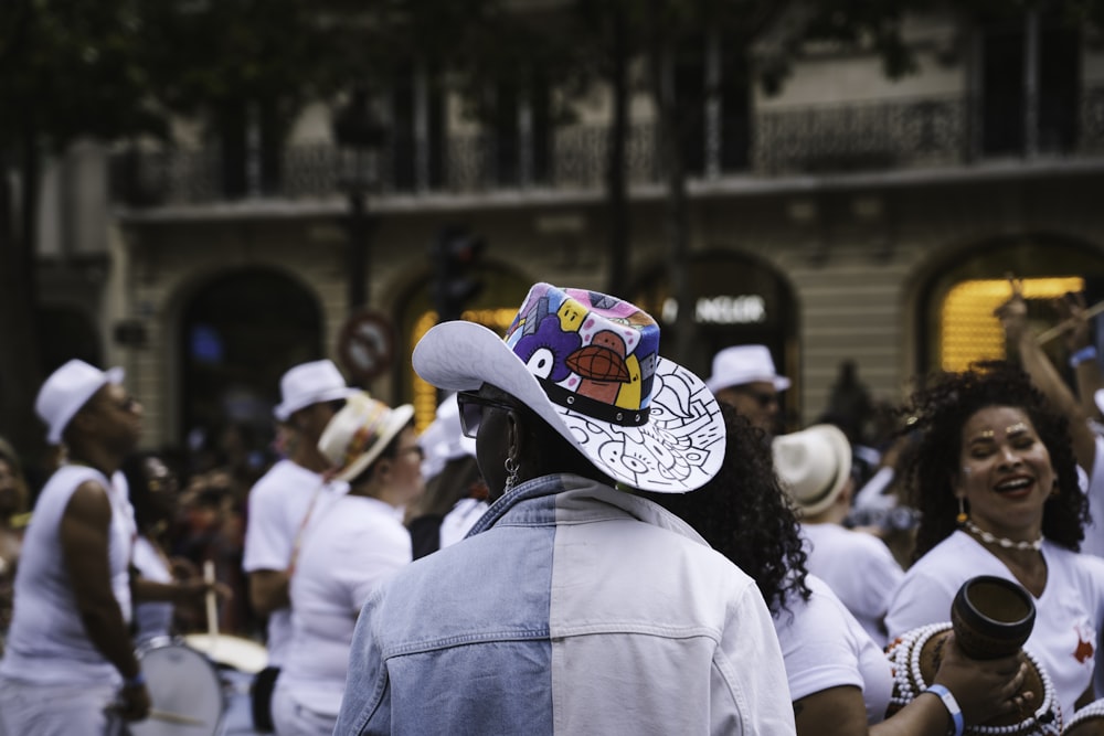 a group of people in a parade