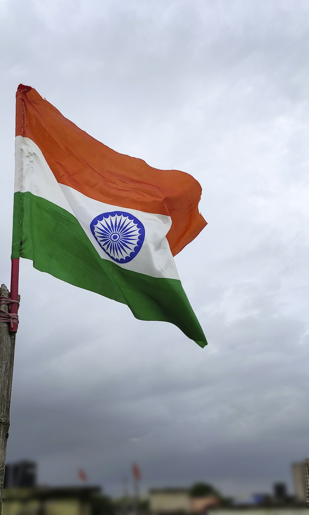 a flag on a pole