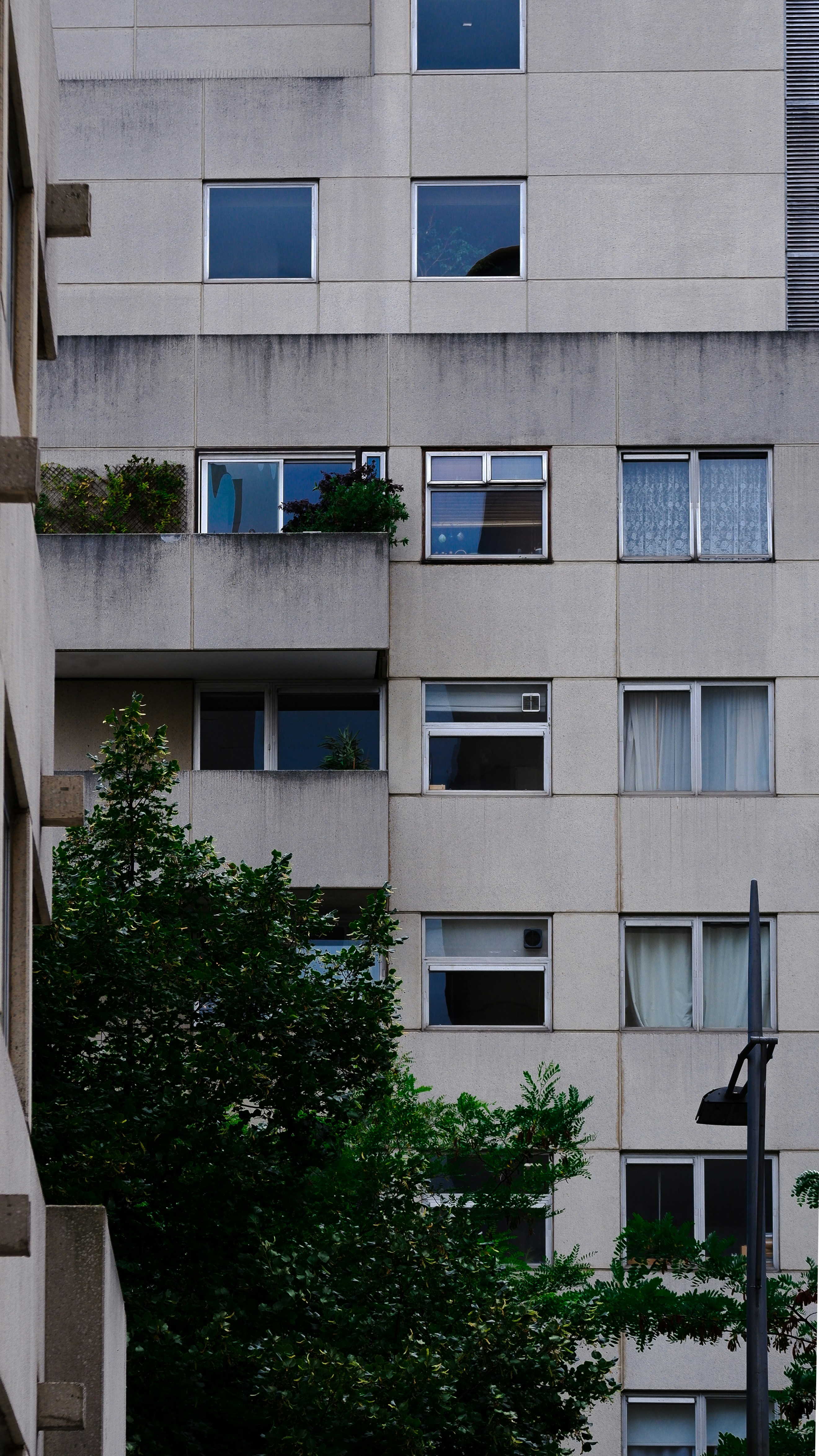 a building with trees in front of it