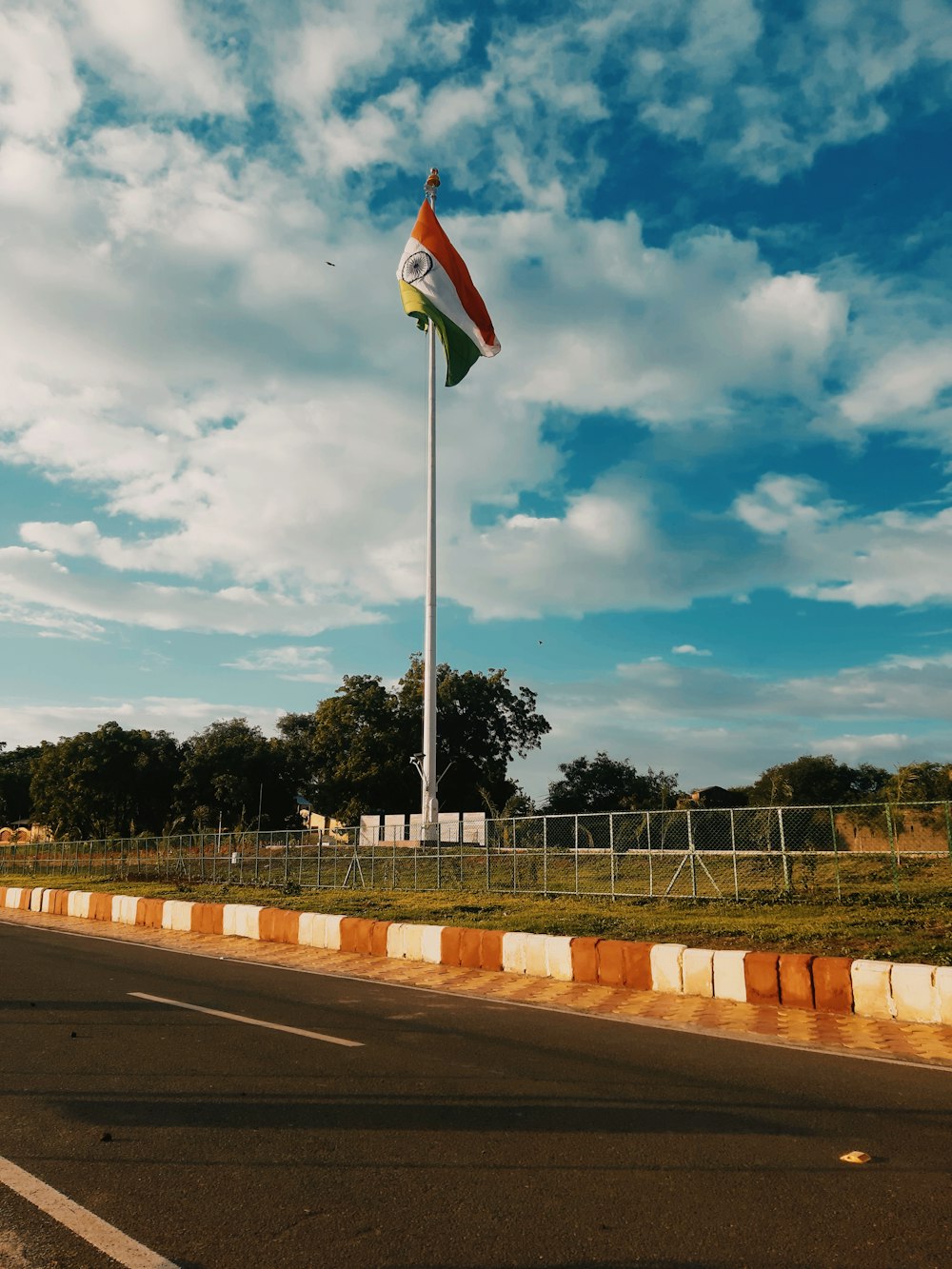 a flag on a pole