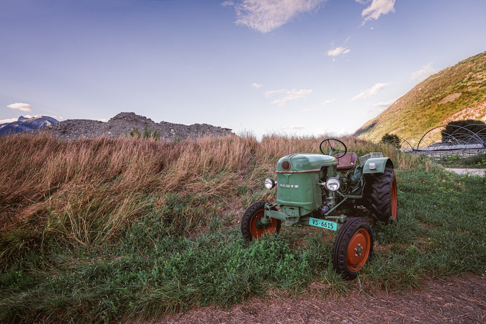 a tractor in a field