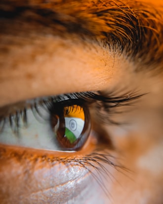 close-up of a person's eye