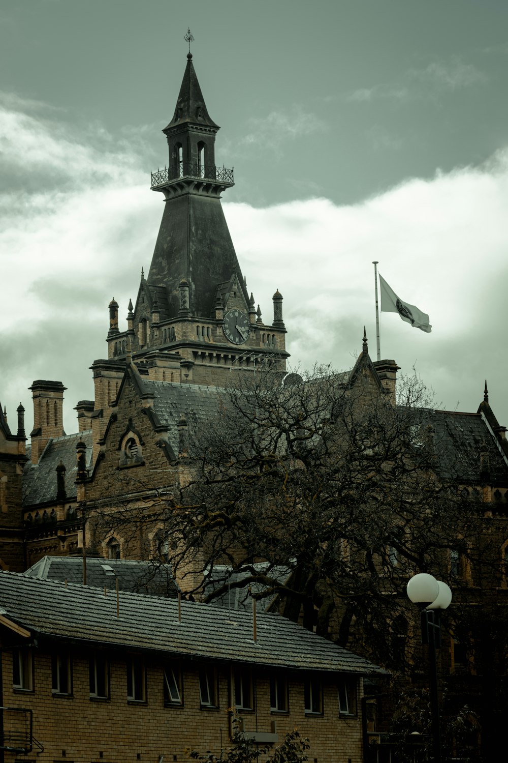 a large building with a clock tower