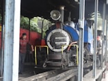 a train is parked in a station