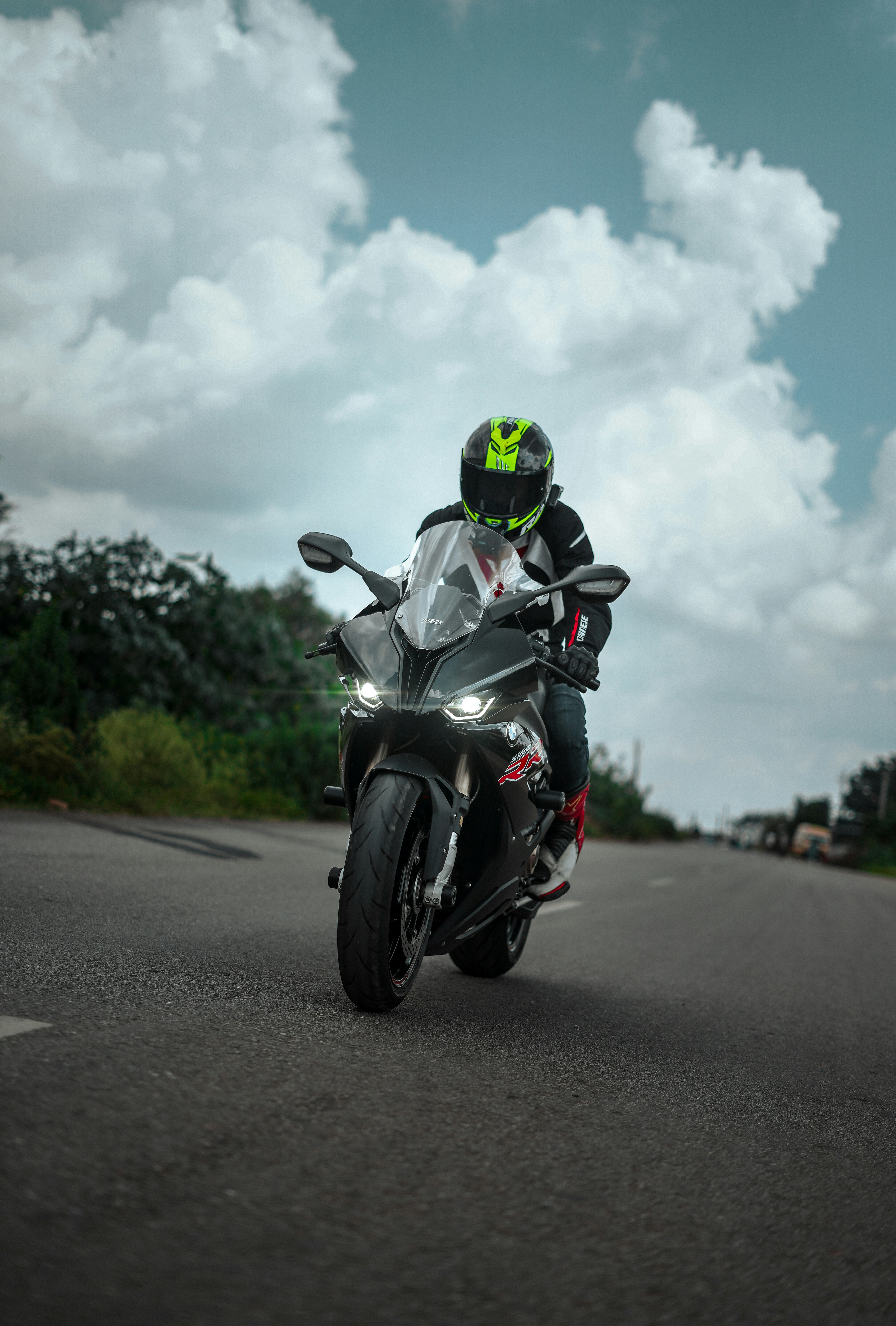 a person riding a motorcycle