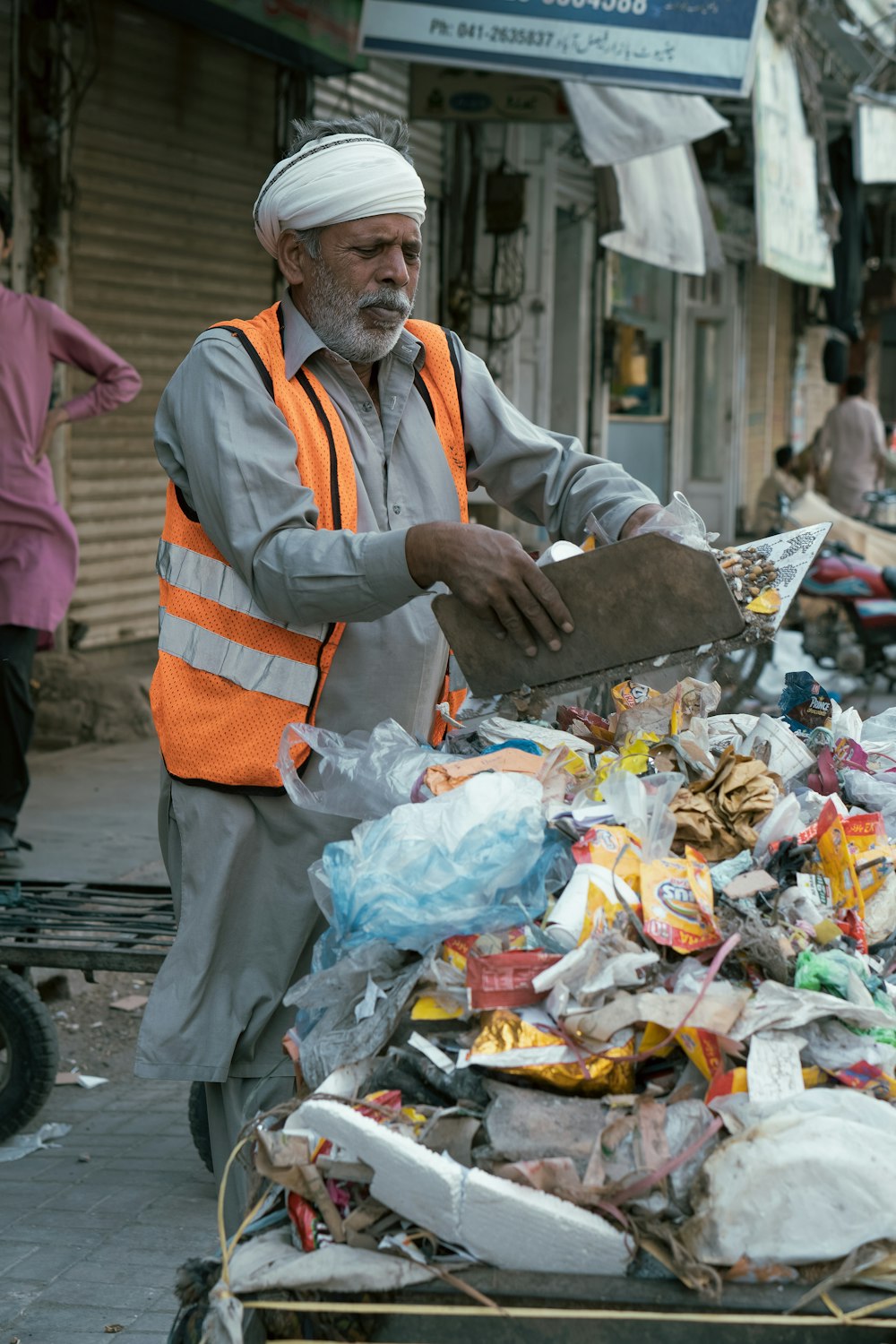 a person holding a tray of food