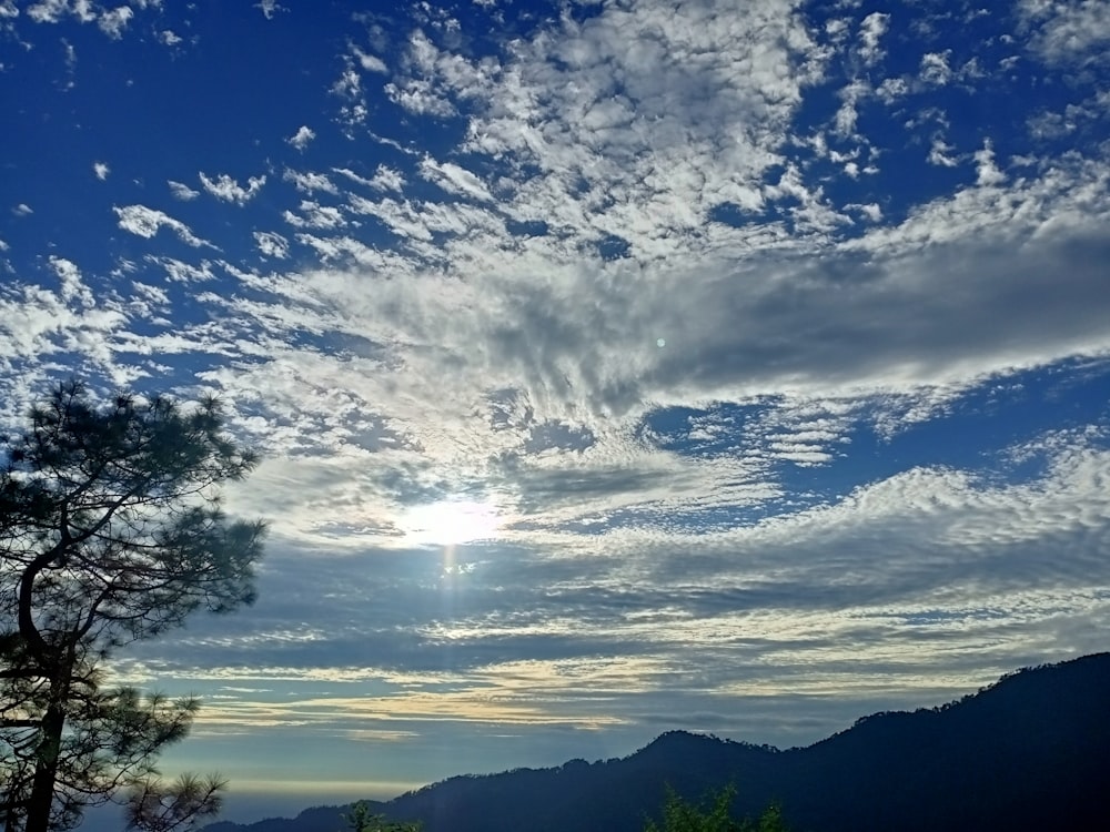 a blue sky with clouds