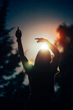 a person holding a light