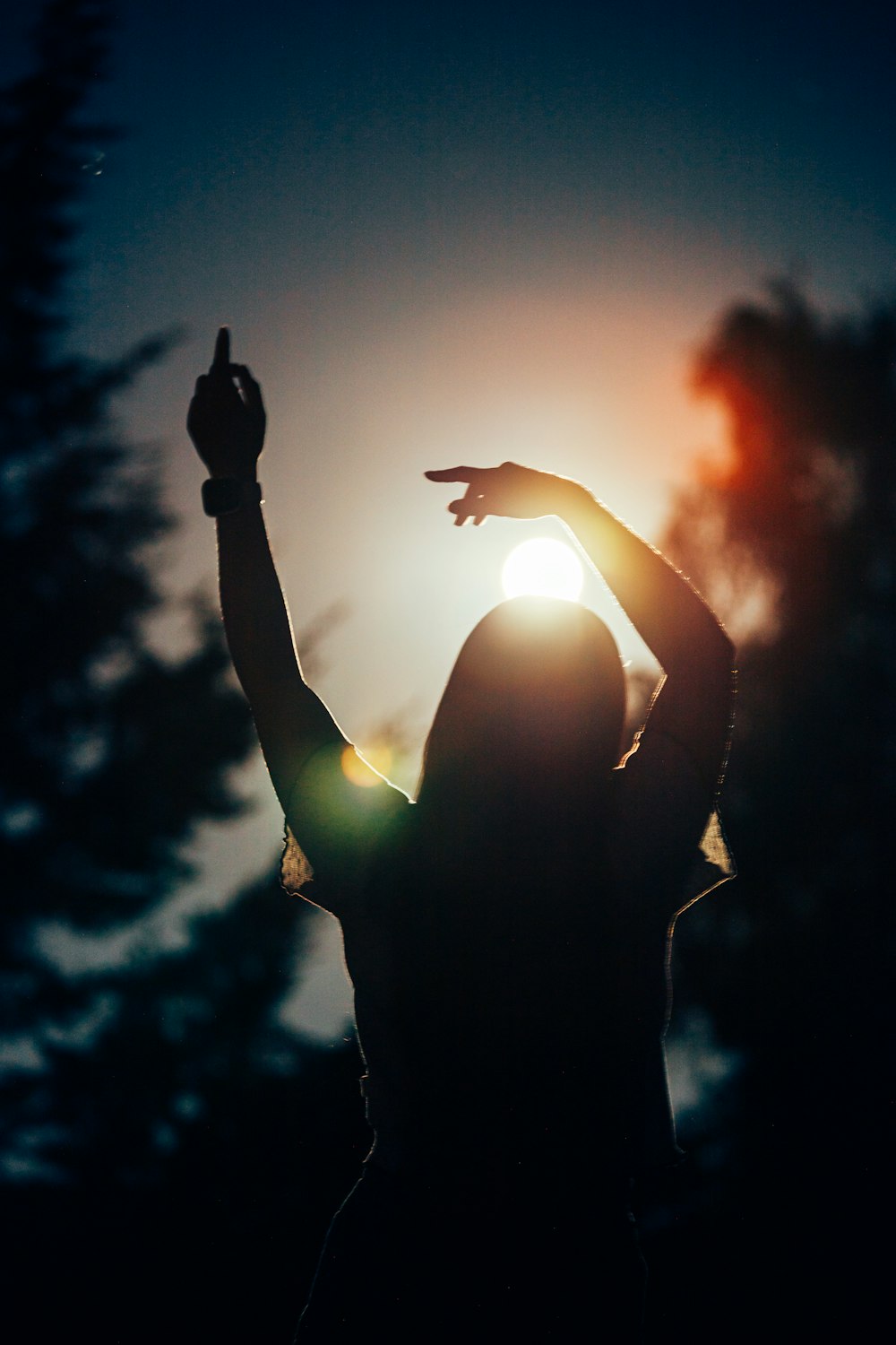 a person holding a light