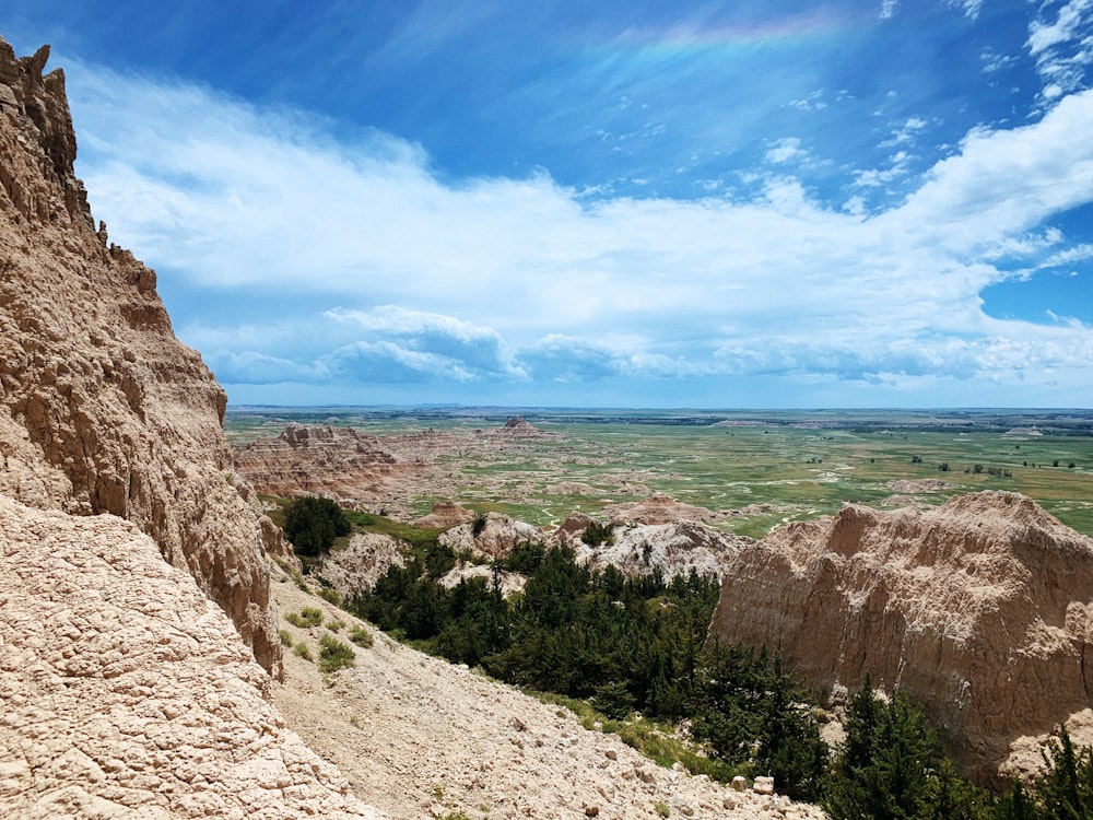 a landscape with a rocky area