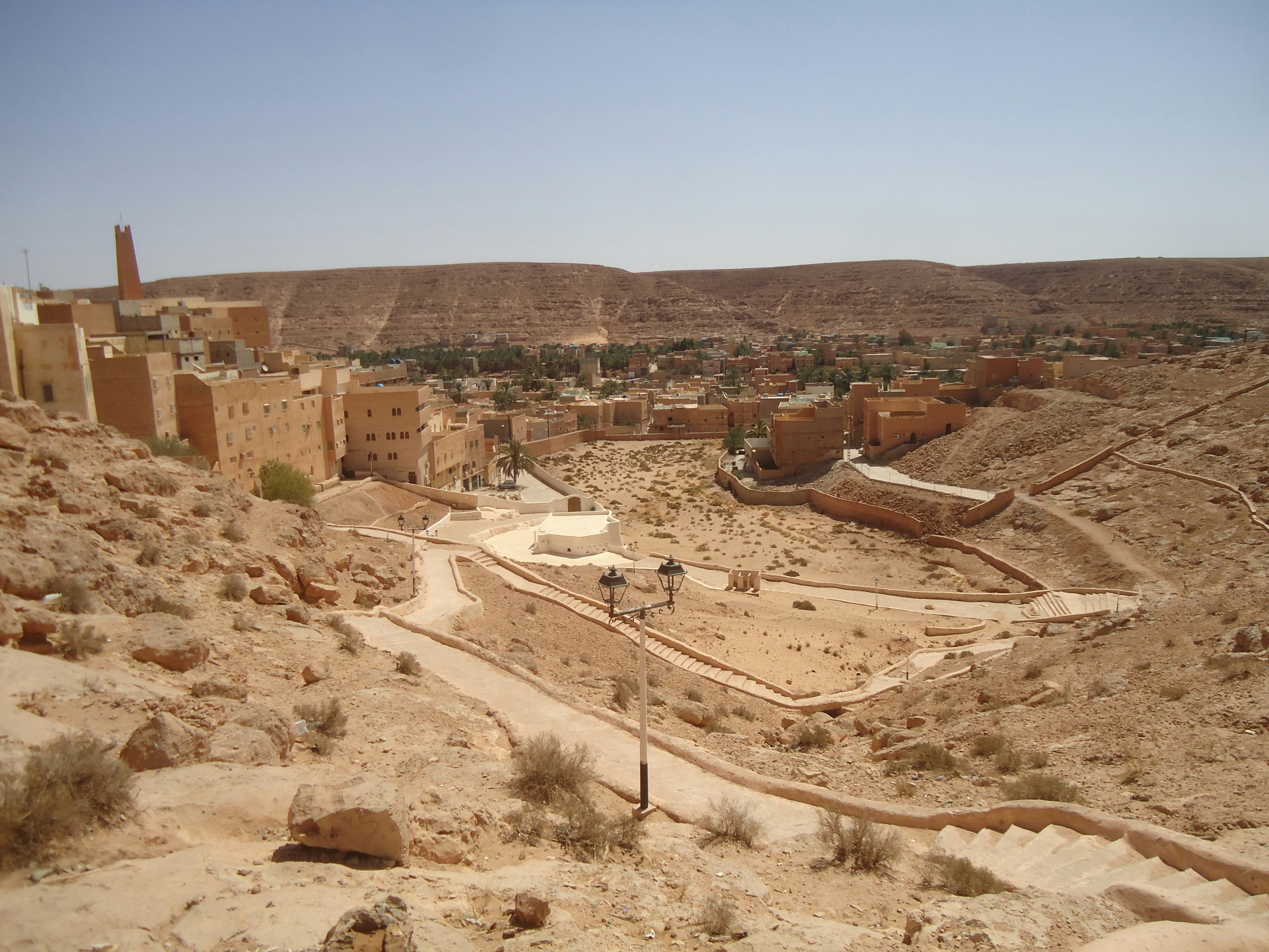 a large area with buildings in it, One of Ghardaia