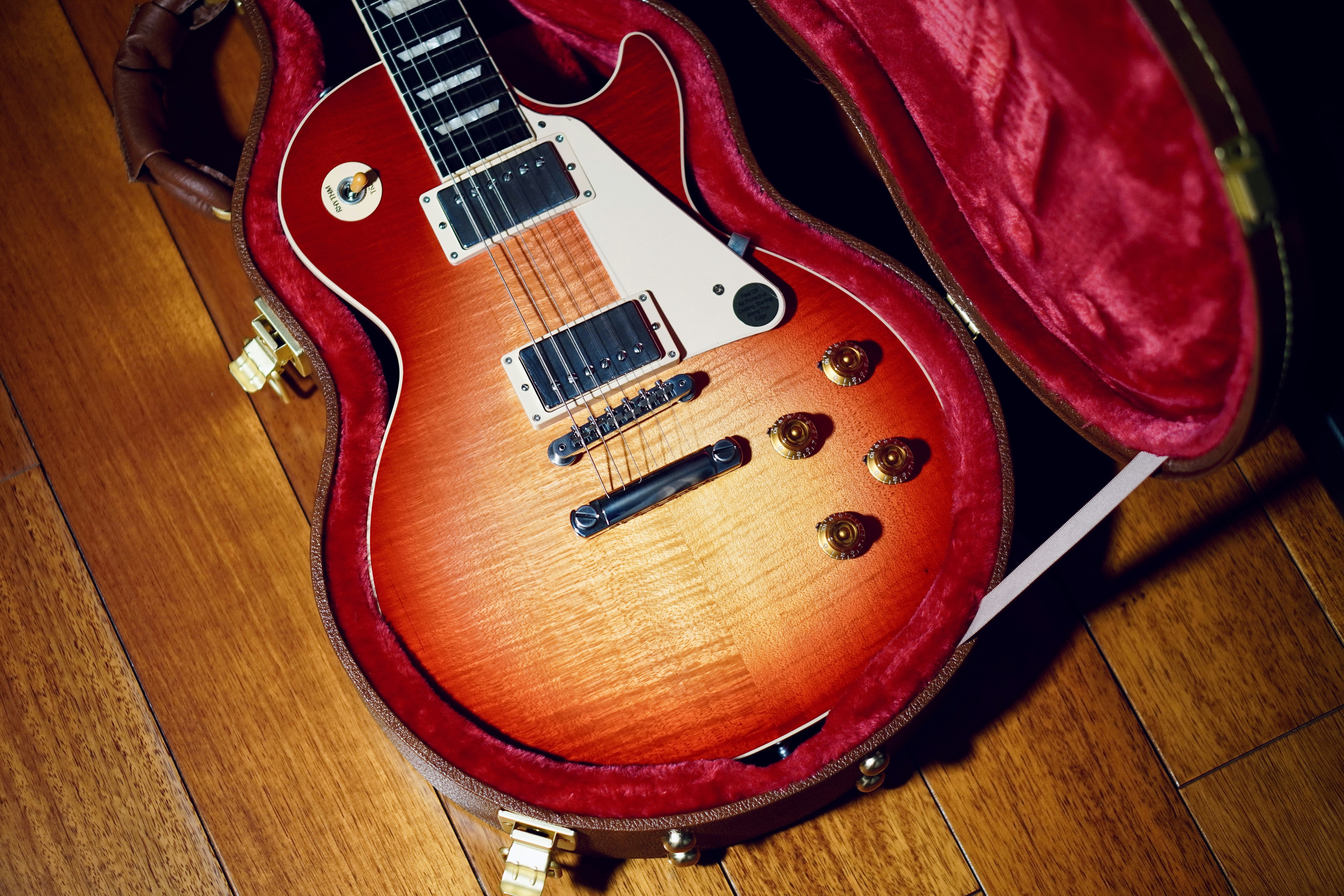 a red electric guitar