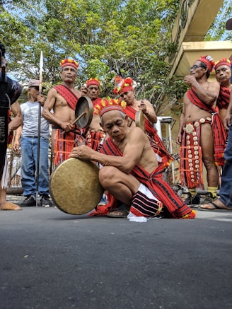 a group of men playing instruments