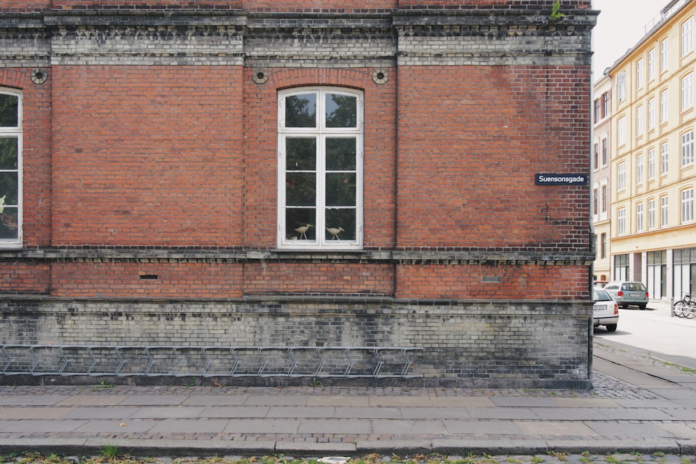 a brick building with a window