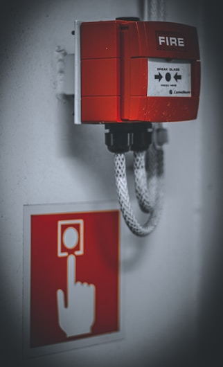 a red and white sign