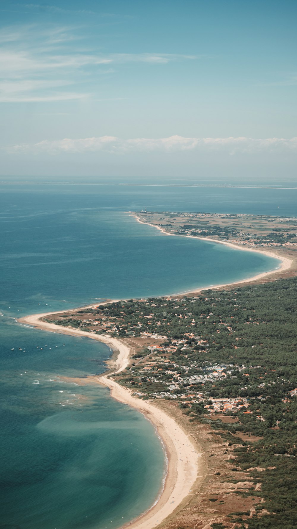 a beach with blue water