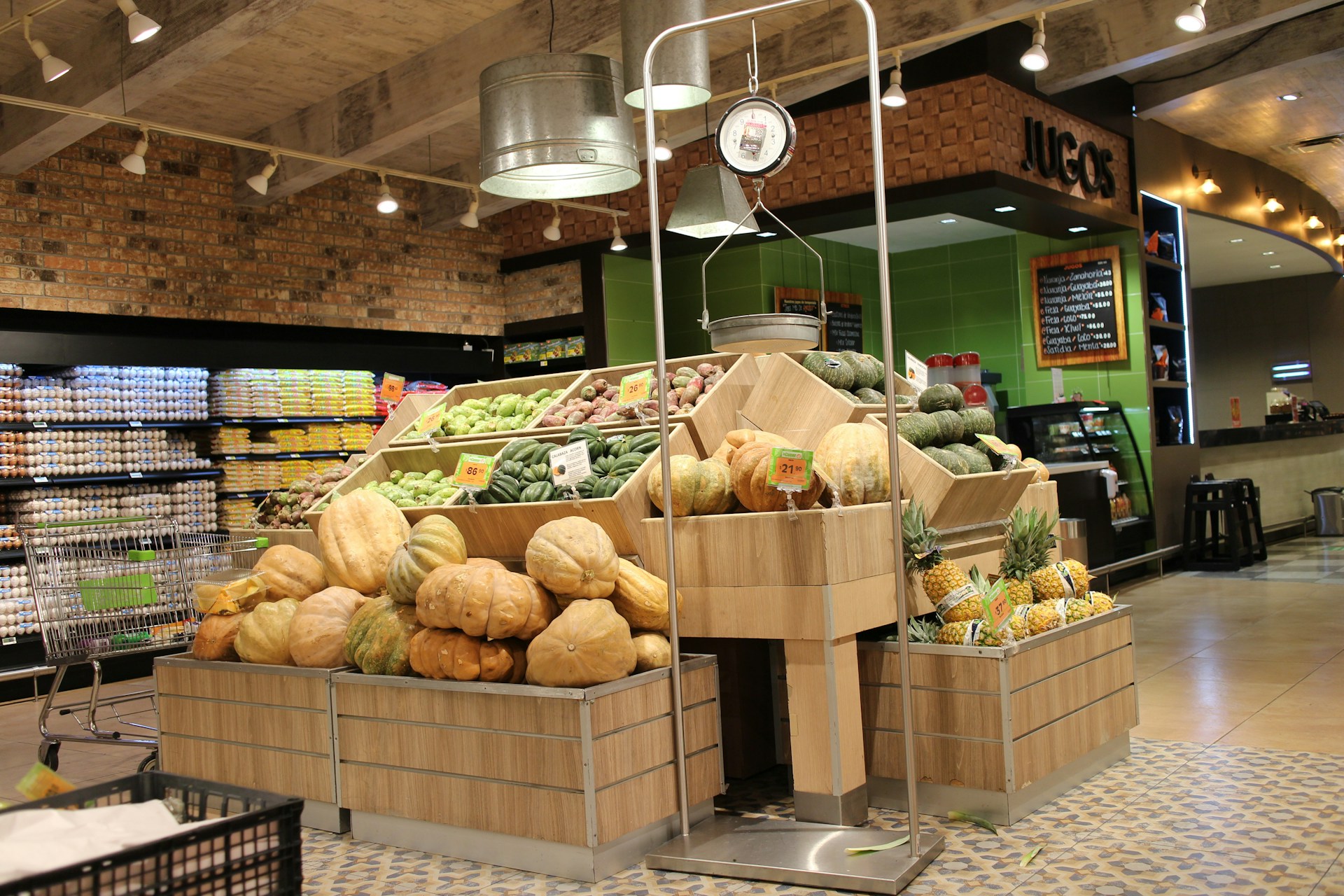 a store with a large display of produce