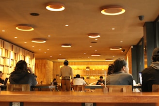 a group of people in a room