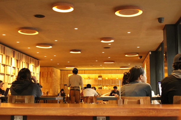 a group of people in a room