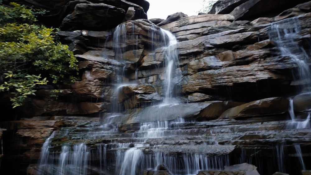 a waterfall over rocks