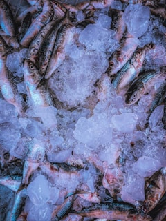a pile of purple and white crystals