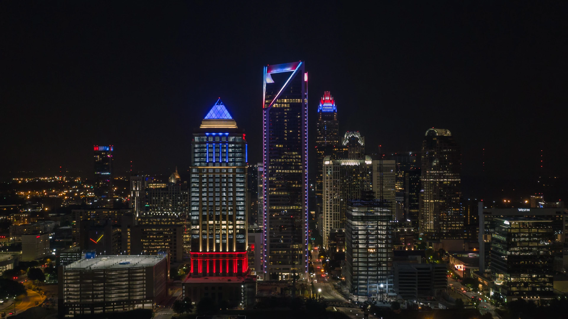 a city at night