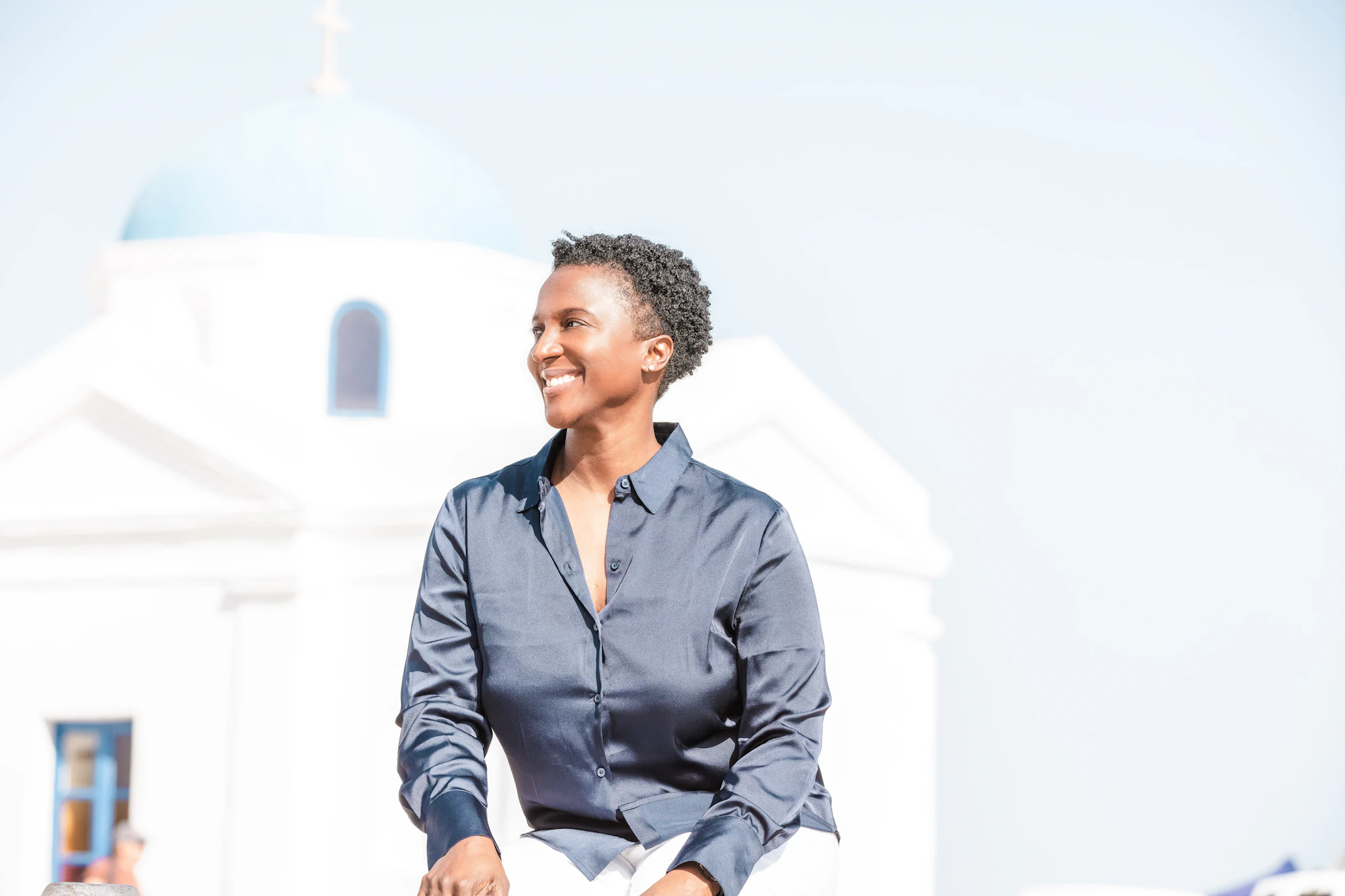 African American traveller exploring international destinations