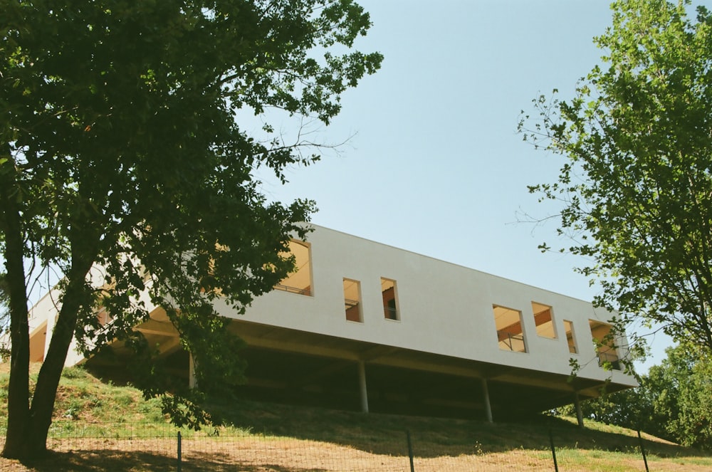 a house with trees in the front