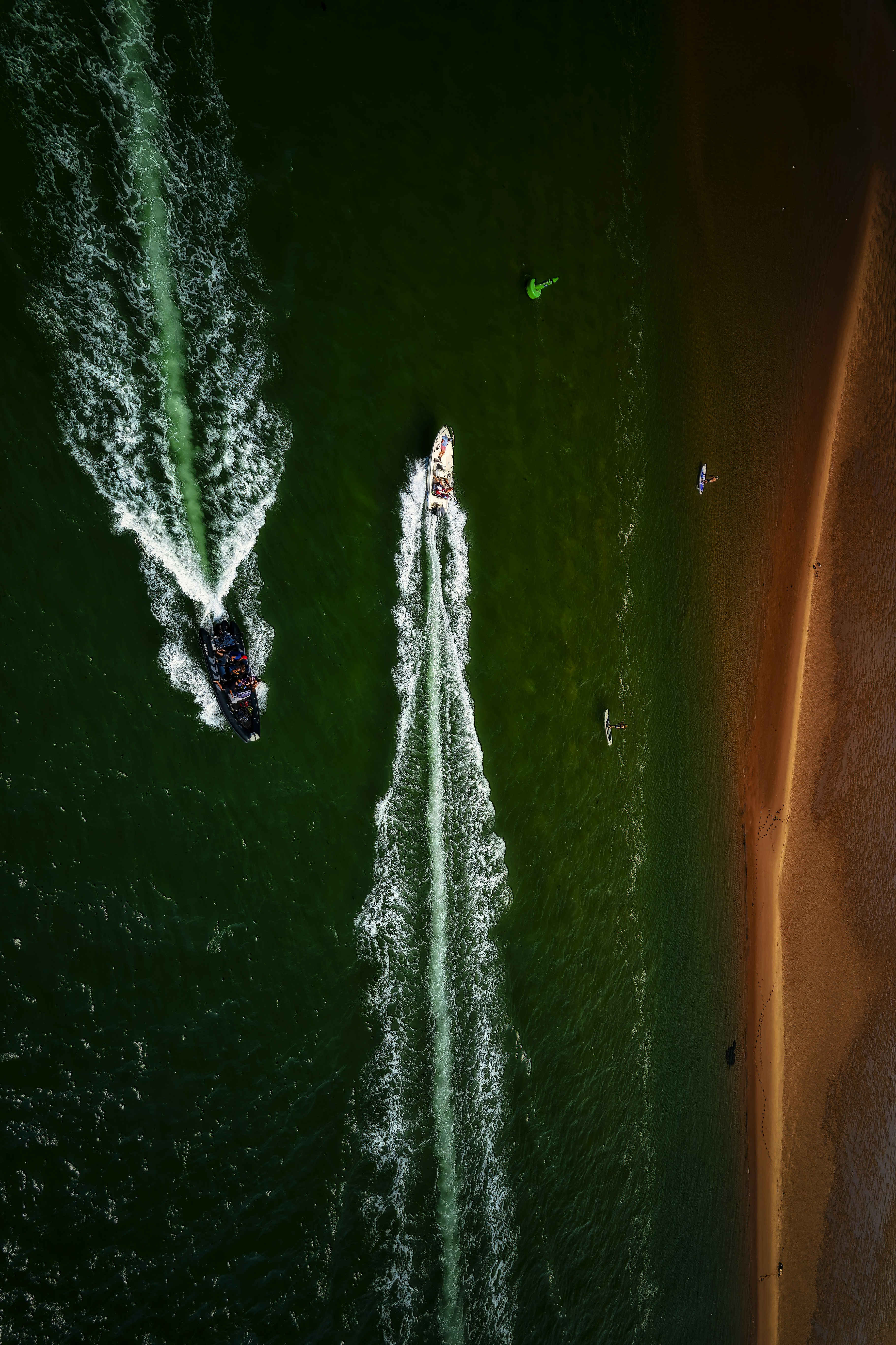 a group of people on a beach