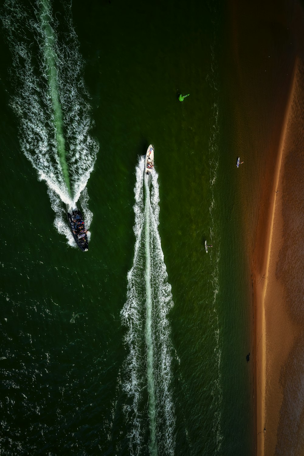 a group of people on a beach