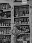 shelves with bottles of alcohol