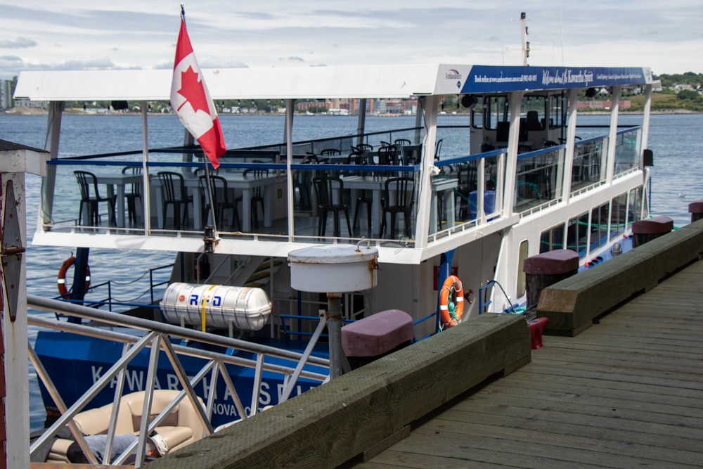 a boat docked at a pier