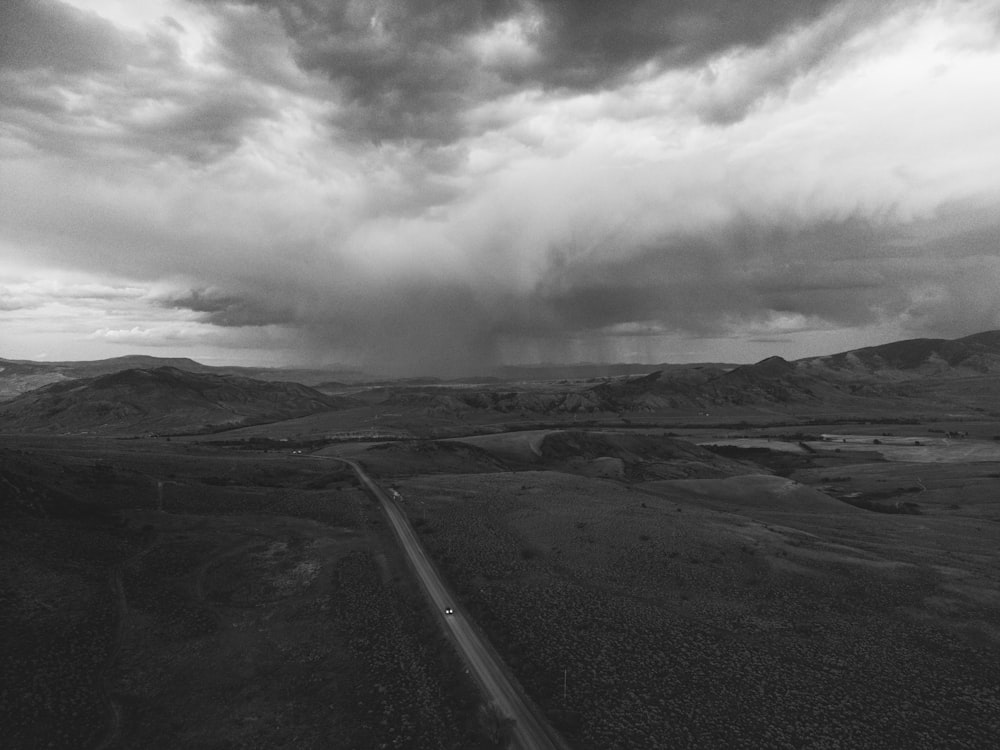 a road going through a valley