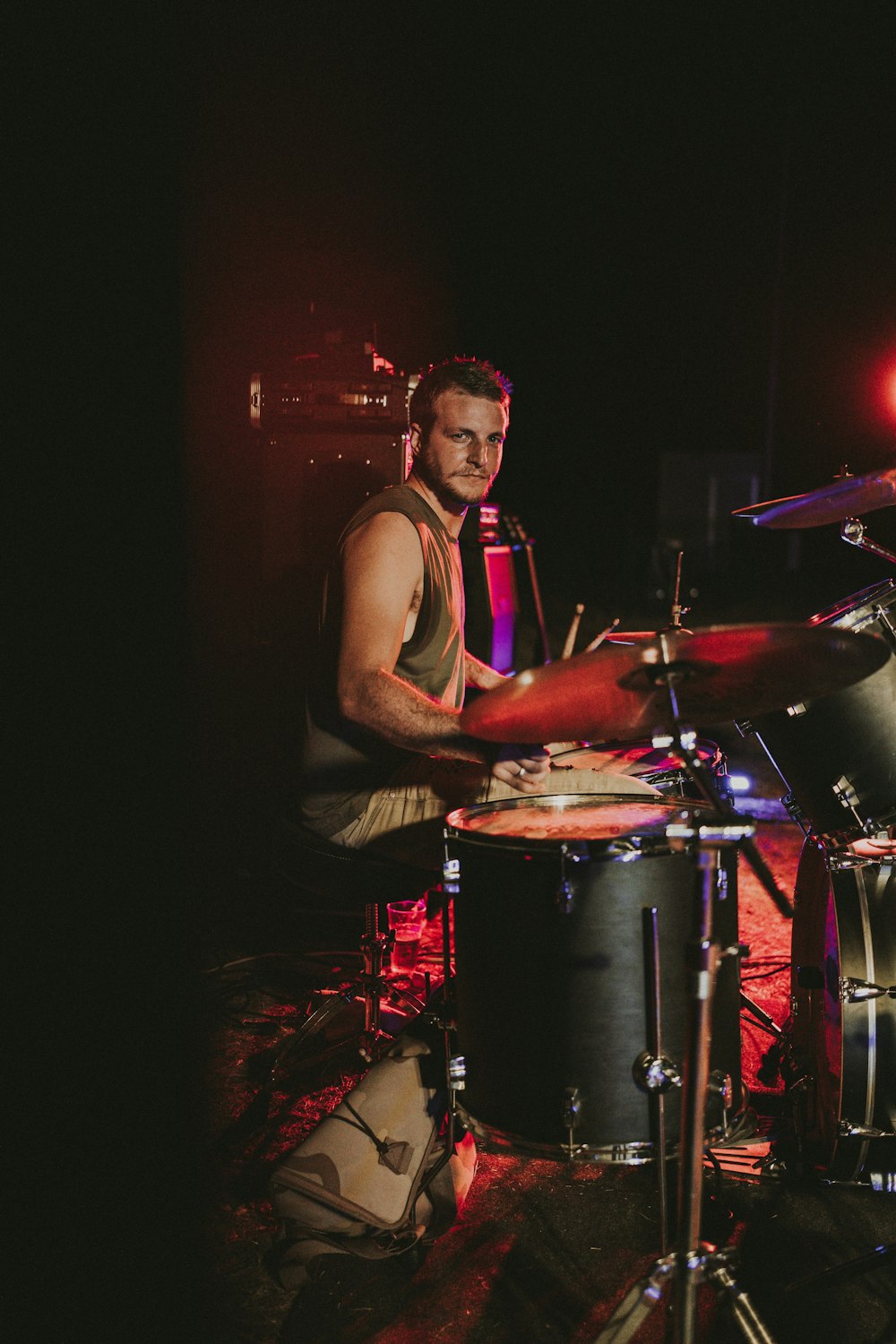 a person playing drums