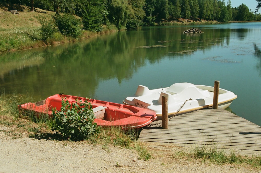 a couple of boats on a dock