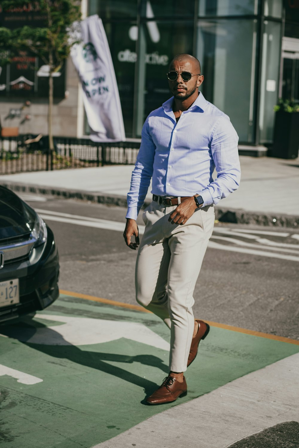 a man walking on the street