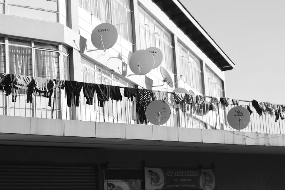 a building with satellite dishes