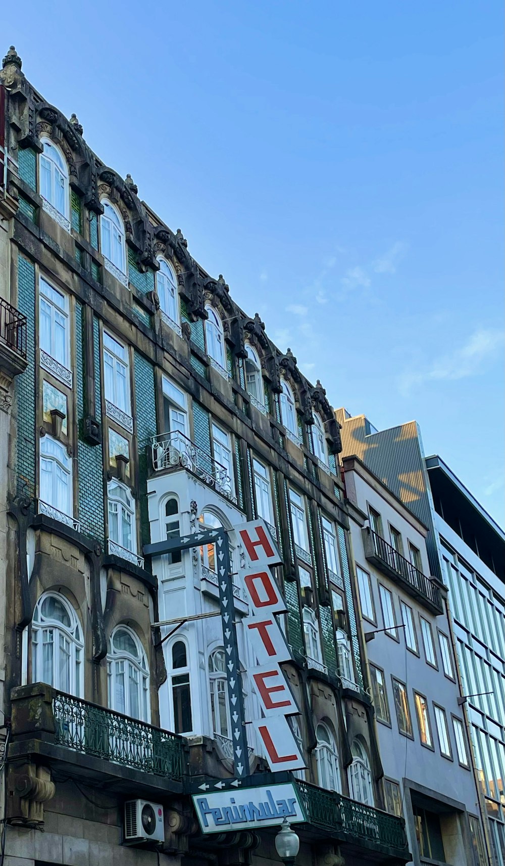 a building with a sign on it