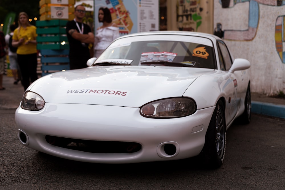 a white sports car