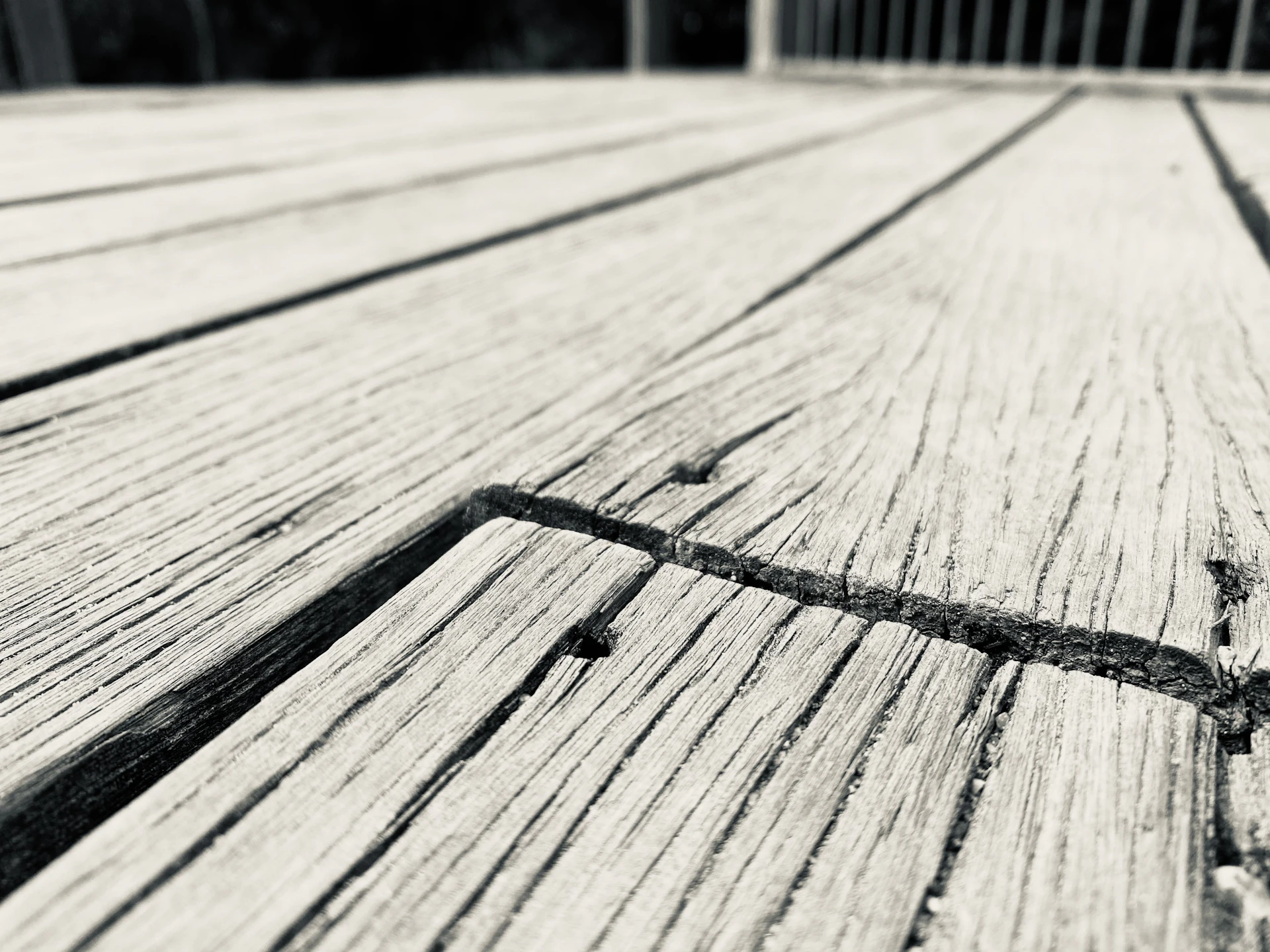 a close up of a wood deck